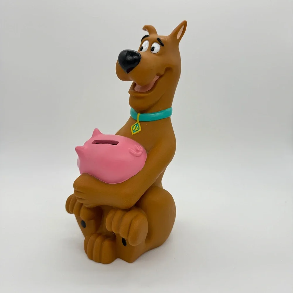 Vintage 1998 Hanna - Barbera Scooby-Doo Dog Figurine with Pink Piggy Bank - Picture 6 of 8